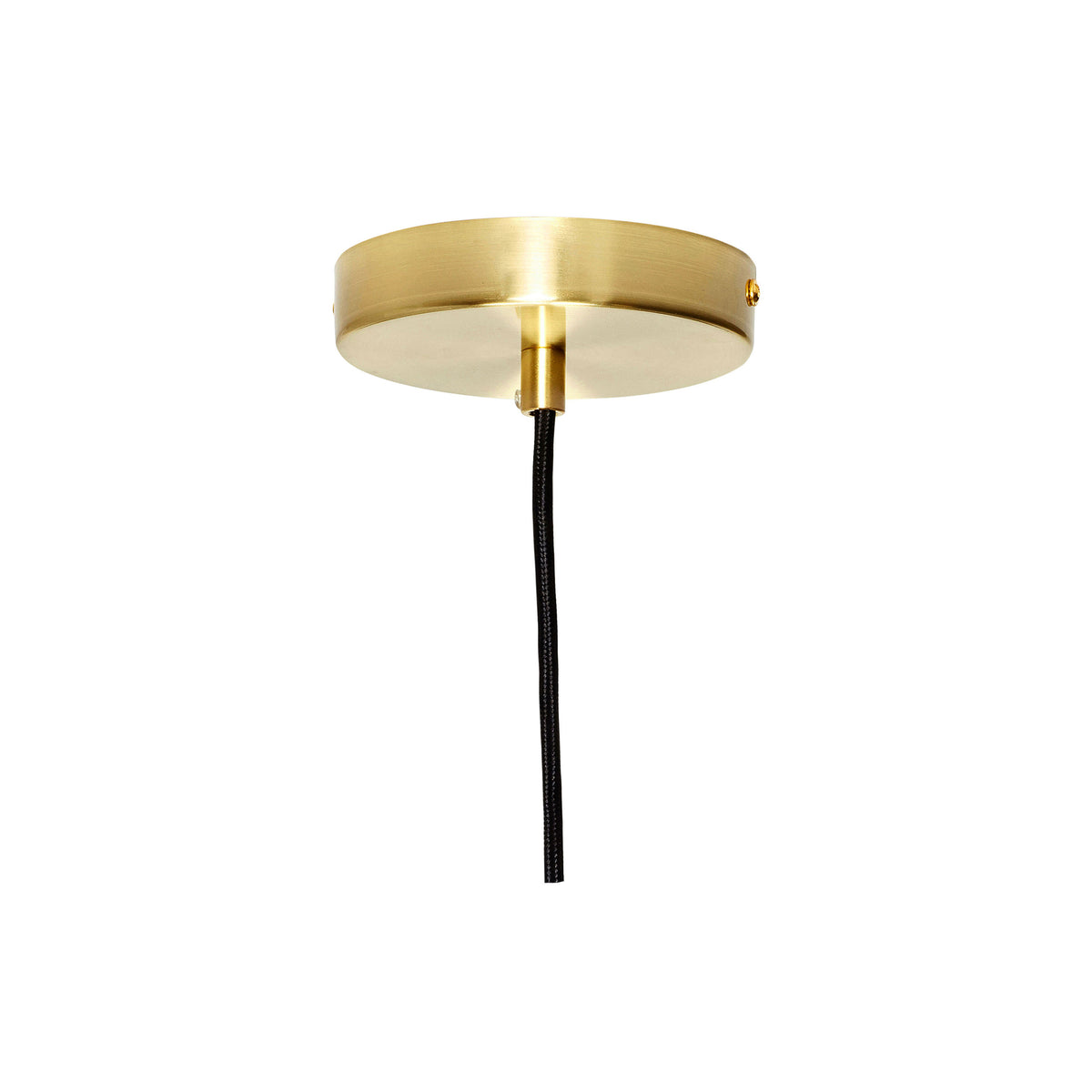Candeeiro Suspenso Muse Redondo em Vidro Opalino e Latão, Branco — Ø 25 × 36 cm