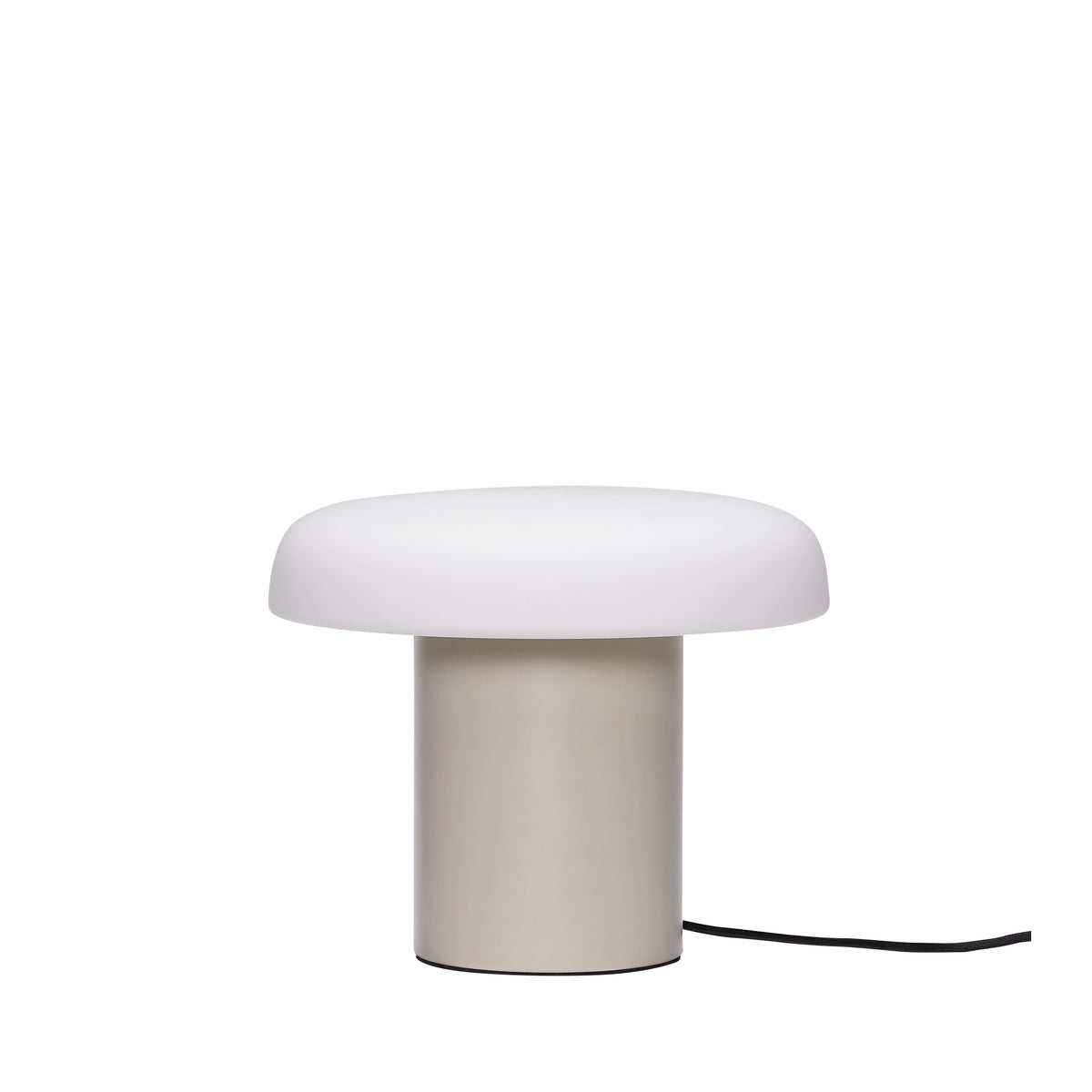 Ateliers Table Lamp in Glass, Sand, and White — Ø 25 × 20 cm