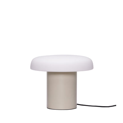 Ateliers Table Lamp in Glass, Sand, and White — Ø 25 × 20 cm