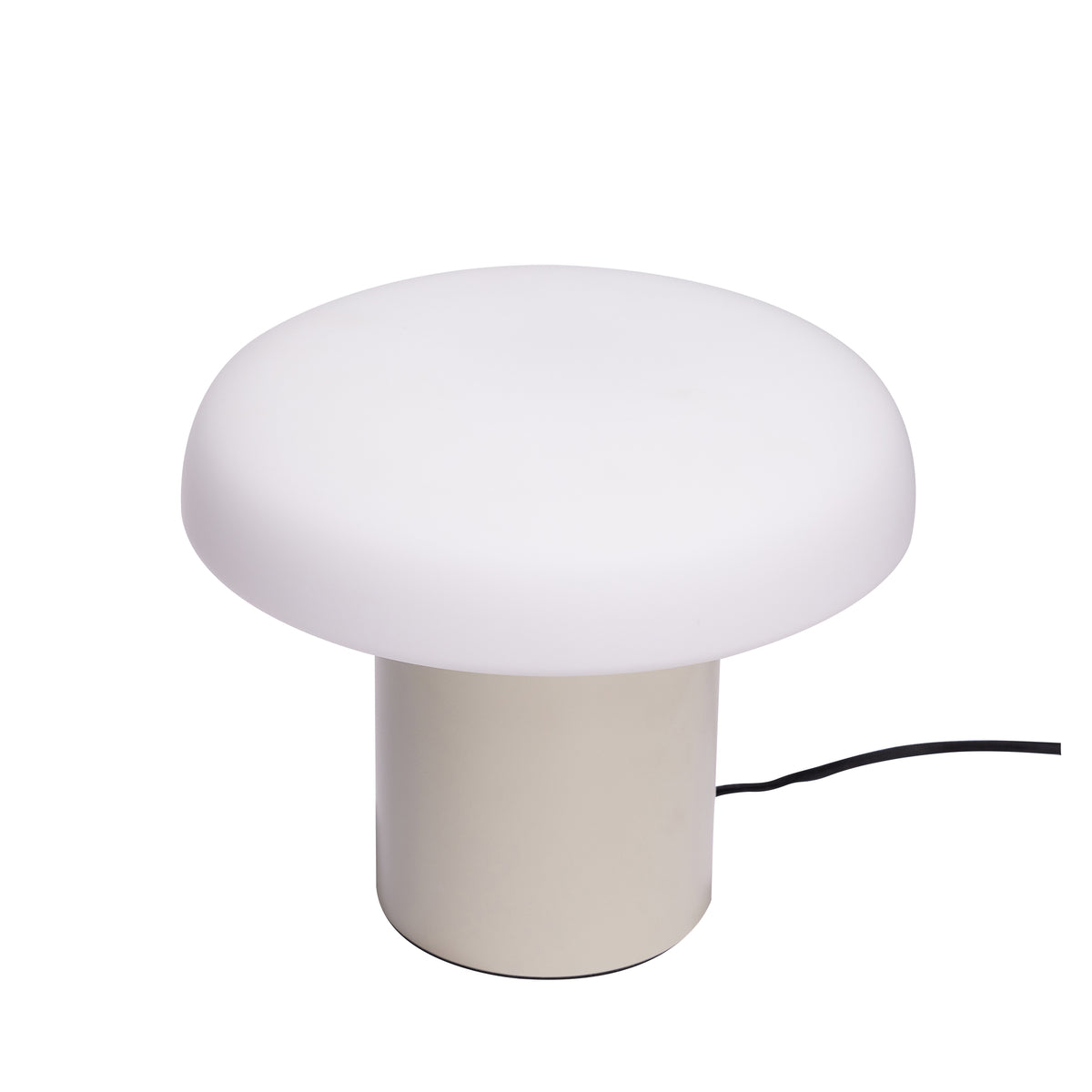 Ateliers Table Lamp in Glass, Sand, and White — Ø 25 × 20 cm
