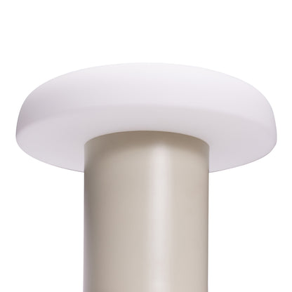 Ateliers Table Lamp in Glass, Sand, and White — Ø 25 × 20 cm