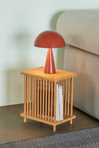Candeeiro de Mesa Mush Mini em Ferro, Vermelho — Ø 25 × 34 cm