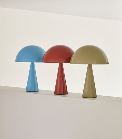 Candeeiro de Mesa Mush Mini em Ferro, Vermelho — Ø 25 × 34 cm