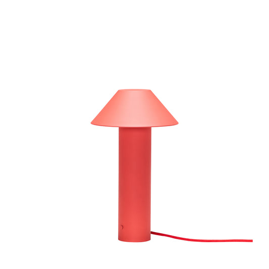 Candeeiro de Mesa Torre em Ferro com LED Regulável, Vermelho — Ø 19 × 32 cm