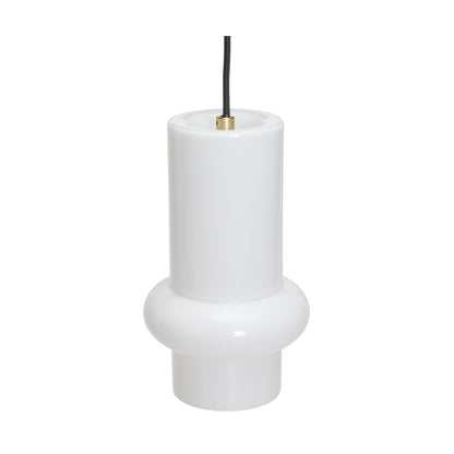 Pilule Down Pendant Light, Bright White Mouth-Blown Opal Glass — Ø 15 × 25 cm