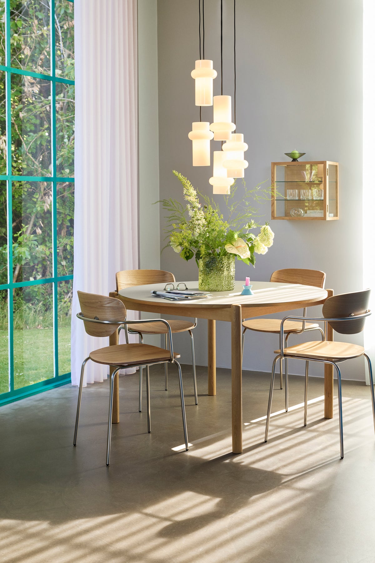 Pilule Down Pendant Light, Bright White Mouth-Blown Opal Glass — Ø 15 × 25 cm