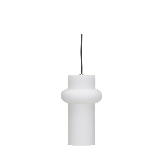 Candeeiro Suspenso Pilule Up, Branco Mate em Vidro Opalino Soprado à Boca — Ø 15 × 25 cm