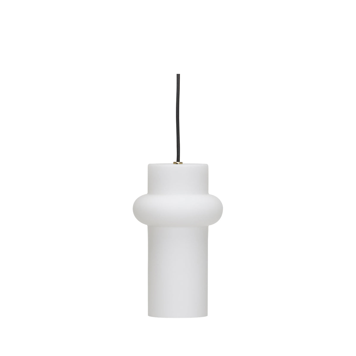 Candeeiro Suspenso Pilule Up, Branco Mate em Vidro Opalino Soprado à Boca — Ø 15 × 25 cm