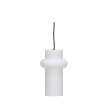 Candeeiro Suspenso Pilule Up, Branco Mate em Vidro Opalino Soprado à Boca — Ø 15 × 25 cm