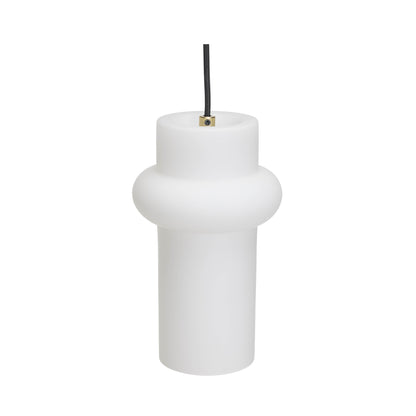 Candeeiro Suspenso Pilule Up, Branco Mate em Vidro Opalino Soprado à Boca — Ø 15 × 25 cm