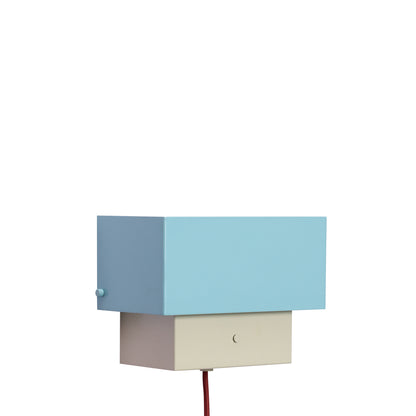 Aplique de pared Arte en hierro con regulador, azul y arena — 22 × 12 × 17 cm