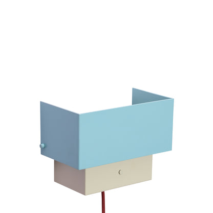Aplique de pared Arte en hierro con regulador, azul y arena — 22 × 12 × 17 cm