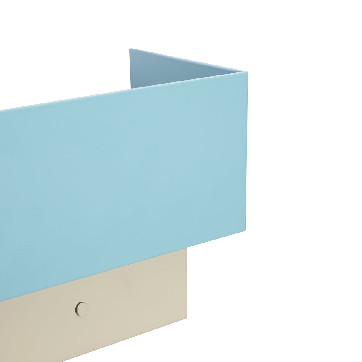 Aplique de pared Arte en hierro con regulador, azul y arena — 22 × 12 × 17 cm