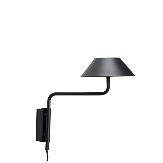 Cover Wall Sconce with Integrated LED and Articulated Arm, Black — 30 × 30 × 25 cm