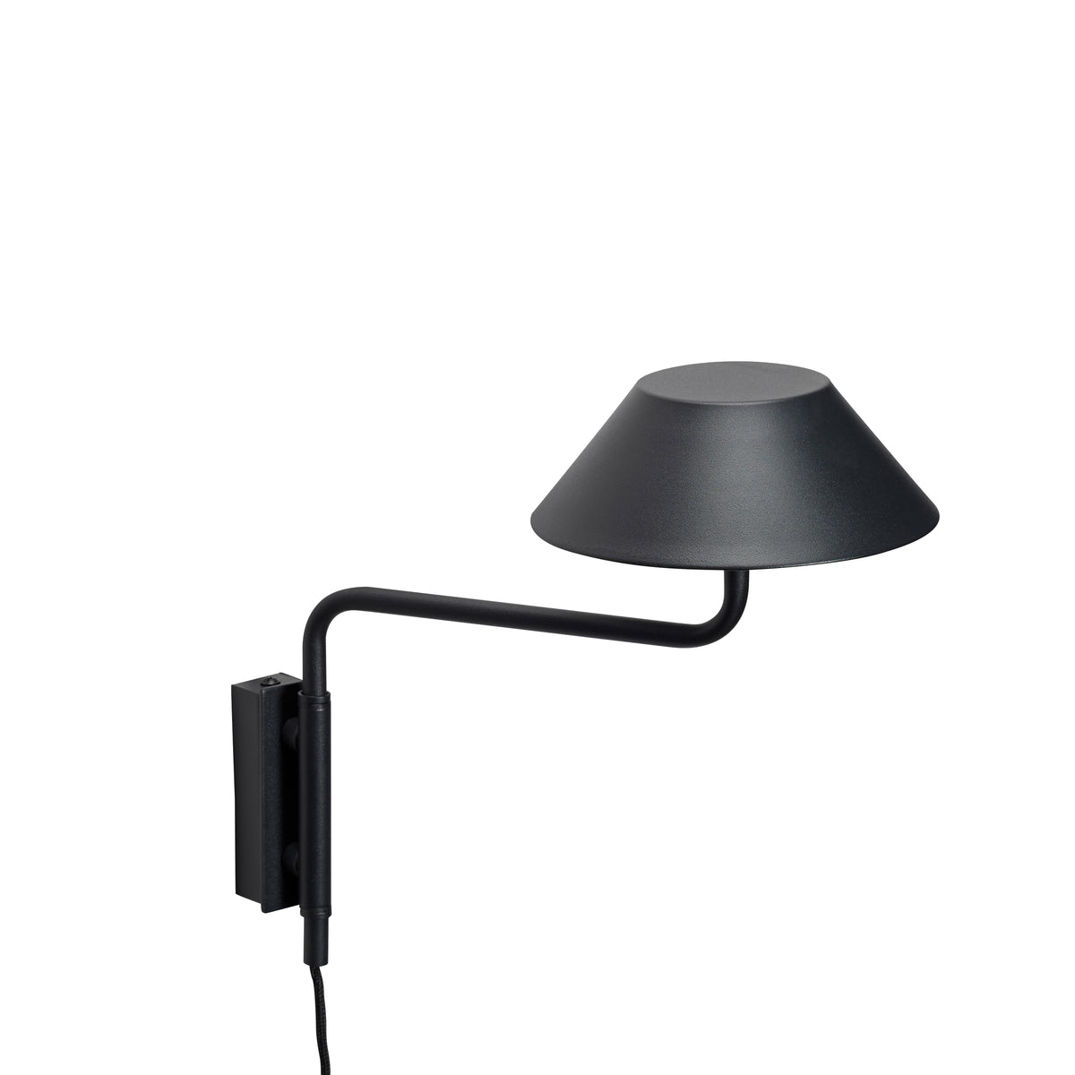 Cover Wall Sconce with Integrated LED and Articulated Arm, Black — 30 × 30 × 25 cm