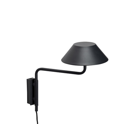 Cover Wall Sconce with Integrated LED and Articulated Arm, Black — 30 × 30 × 25 cm