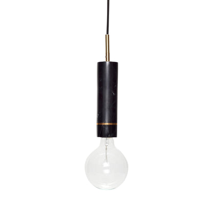 Lámpara Colgante Elegant de Mármol Negro y Latón — Ø 6 × 29 cm