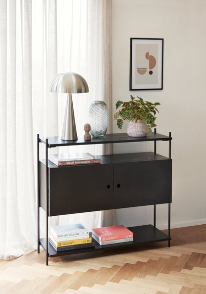 Mush Tall Table Lamp in Iron, Nickel — Ø 30 × 50 cm