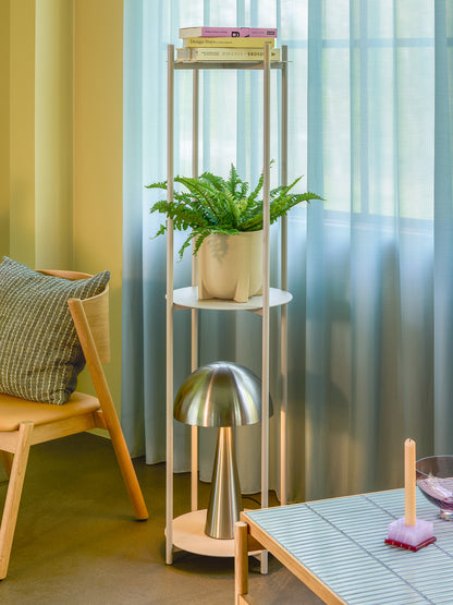 Mush Tall Table Lamp in Iron, Nickel — Ø 30 × 50 cm