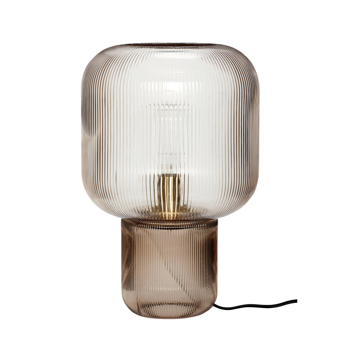 Candeeiro de Mesa Pirum em Vidro Fumado Soprado à Boca, Castanho — Ø 27 × 42 cm