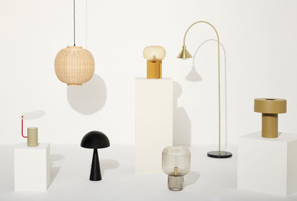 Candeeiro de Mesa Pirum em Vidro Fumado Soprado à Boca, Castanho — Ø 27 × 42 cm