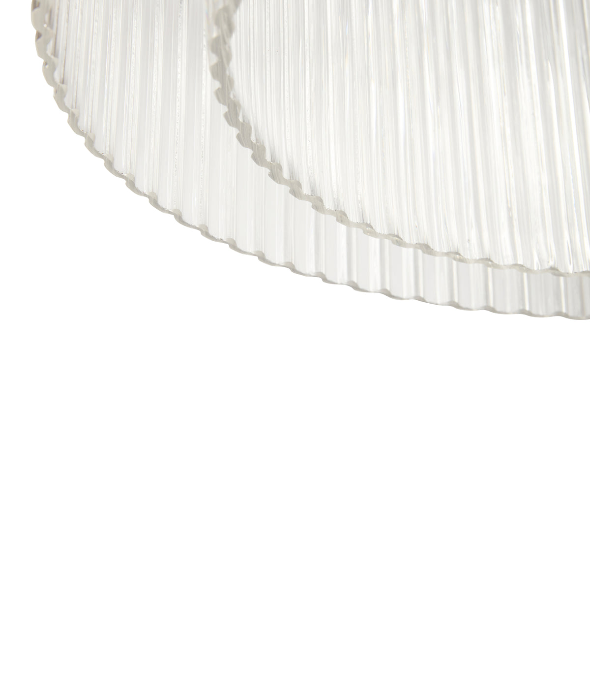 Candeeiro Suspenso Ripple Grande em Vidro Ondulado Soprado à Boca, Transparente — Ø 41 × 32 cm