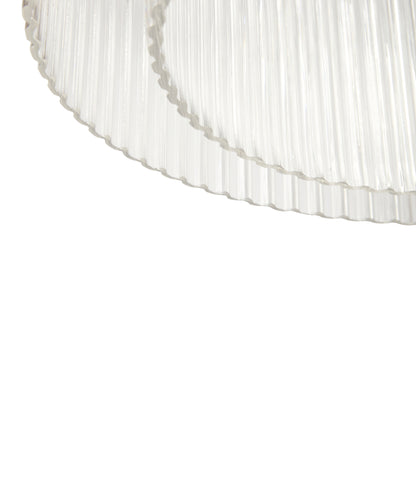 Candeeiro Suspenso Ripple Grande em Vidro Ondulado Soprado à Boca, Transparente — Ø 41 × 32 cm