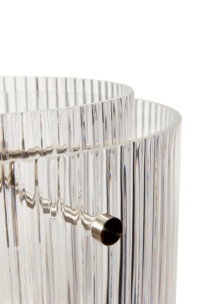 Candeeiro Suspenso Ripple Grande em Vidro Ondulado Soprado à Boca, Transparente — Ø 41 × 32 cm