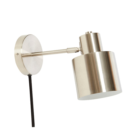 Fuse Wall Light in Iron with Adjustable Head, Nickel — 29 × 12 × 17 cm