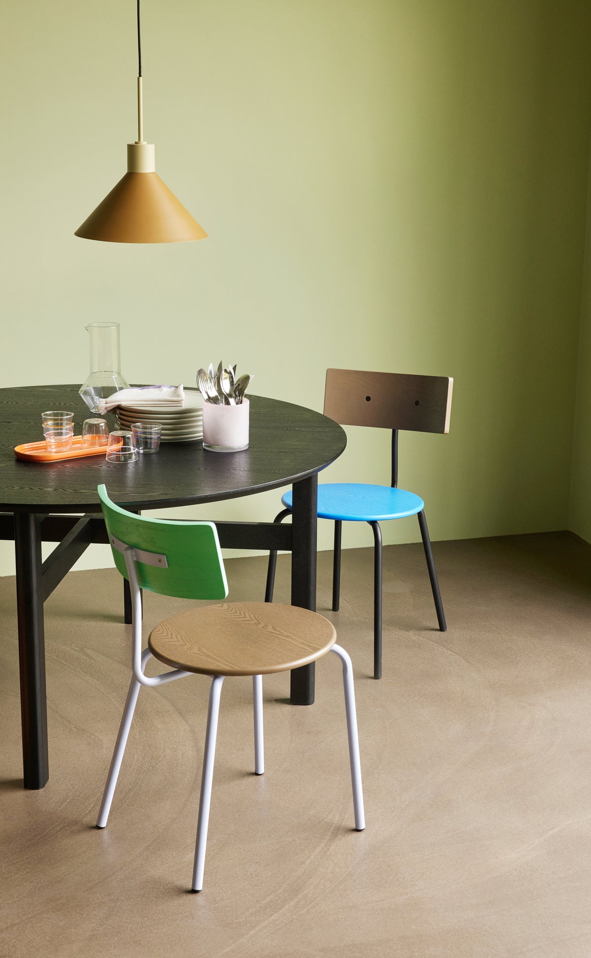 Candeeiro Suspenso Crayon em Ferro, Âmbar — Ø 35 × 38 cm