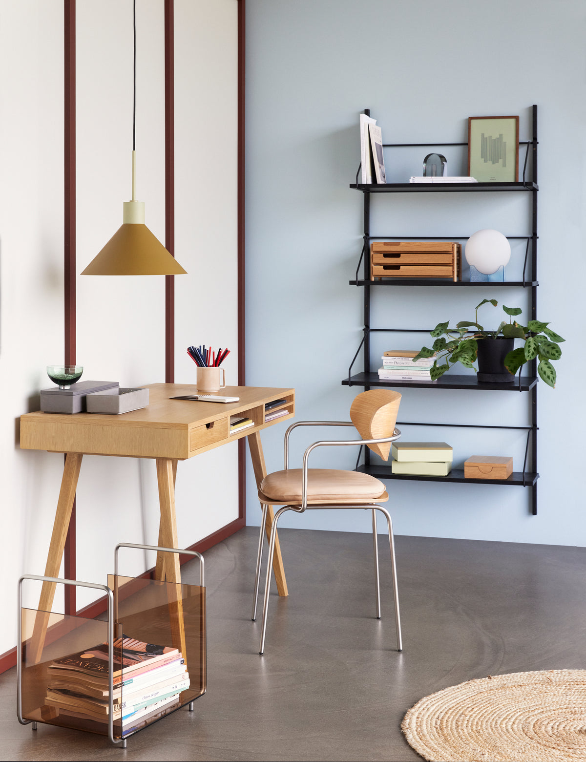 Candeeiro Suspenso Crayon em Ferro, Âmbar — Ø 35 × 38 cm