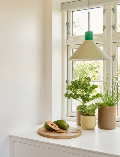 Crayon Iron Pendant Lamp, Light Yellow and Green — Ø 35 × 38 cm