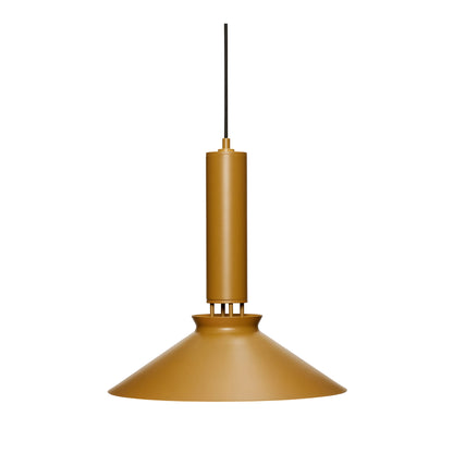 Coney Suspended Lamp in Aluminium and Iron, Mustard — Ø 40 × 42 cm
