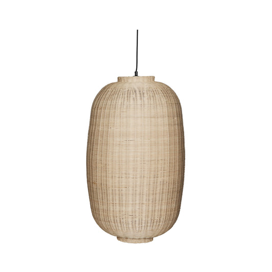 Chand Oval Rattan Pendant Lamp, Natural — Ø 45 × 75 cm