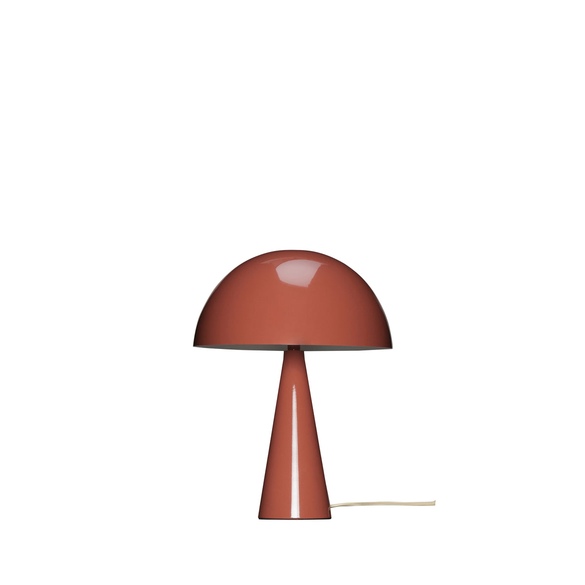 Mush Mini Iron Table Lamp, Red, Beige Cable — Ø 25 × 33 cm