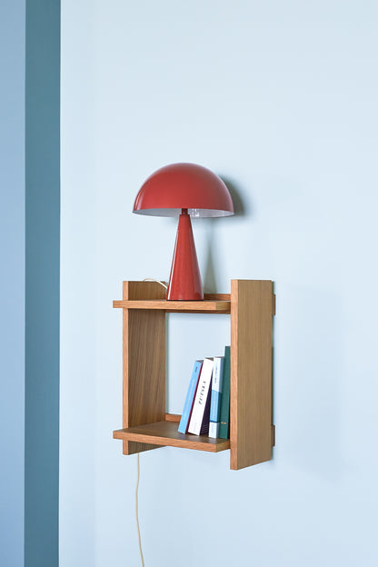 Mush Mini Iron Table Lamp, Red, Beige Cable — Ø 25 × 33 cm
