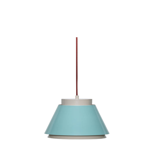 Remi Hanging Lamp in Glossy Iron, Blue and Beige — Ø 25 × 15 cm