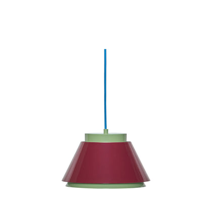 Lámpara Colgante Remi de Hierro Brillante, Verde y Rojo — Ø 25 × 15 cm