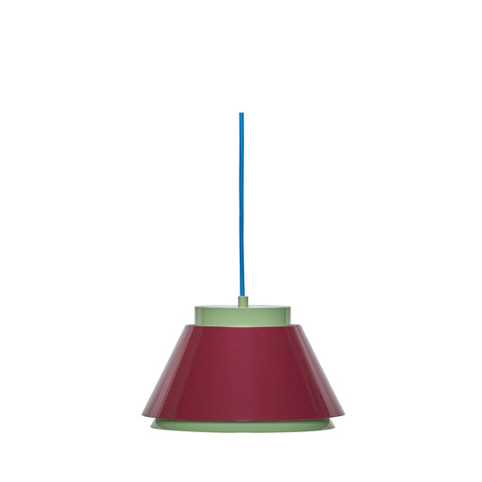 Remi Hanging Lamp in Glossy Iron, Green and Red — Ø 25 × 15 cm