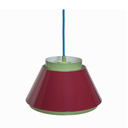 Lámpara Colgante Remi de Hierro Brillante, Verde y Rojo — Ø 25 × 15 cm