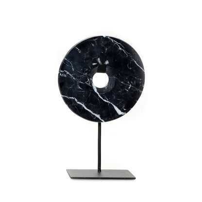 Marble Tray with Metal Base — Black — M