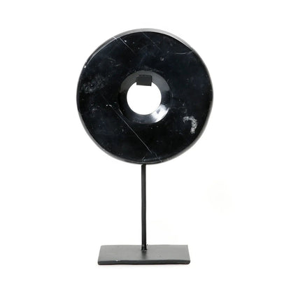Marble Tray with Metal Base — Black — M