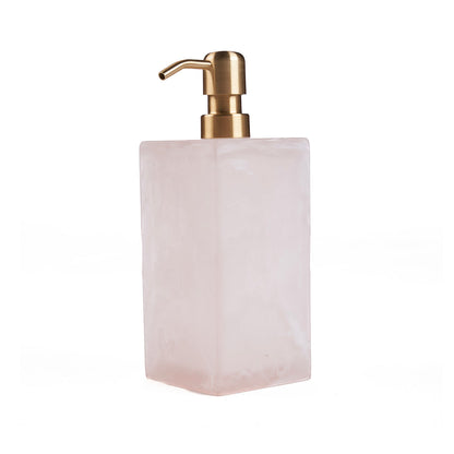 Dispensador de Sabão em Resina, Rosa e Branco