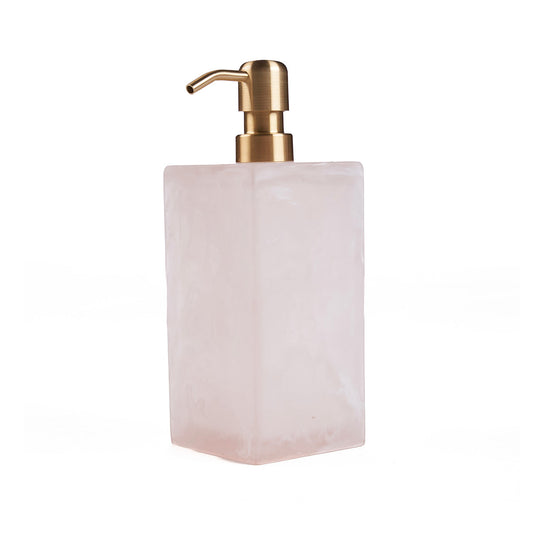 Dispensador de Sabão em Resina, Rosa e Branco