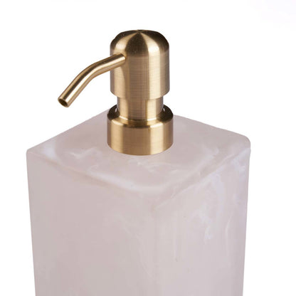Dispensador de Sabão em Resina, Rosa e Branco