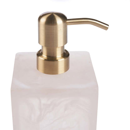 Dispensador de Sabão em Resina, Rosa e Branco