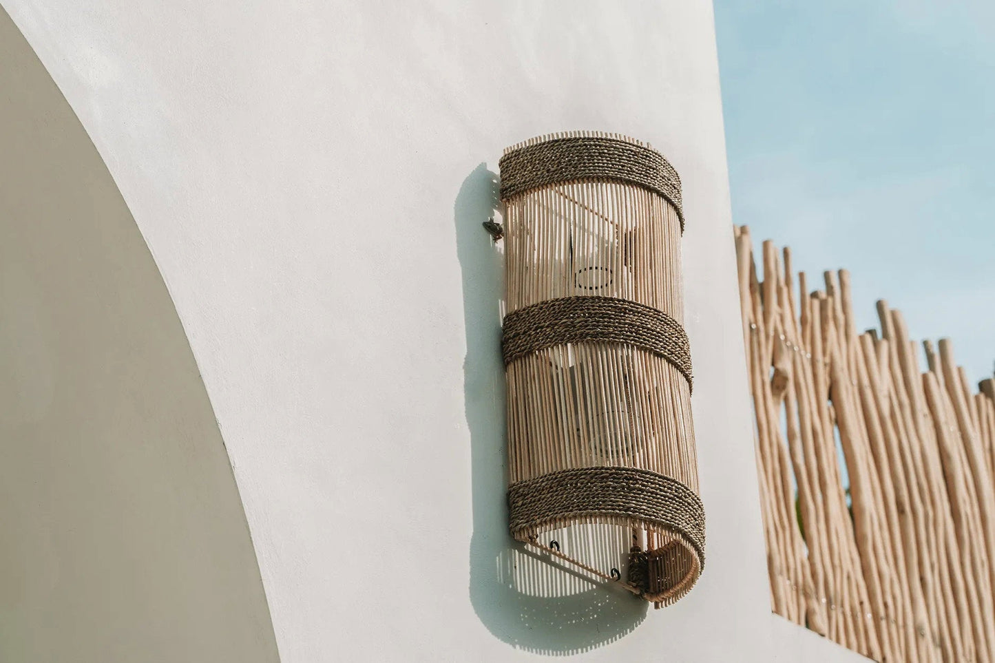 Aplique de Parede Jalal em Rattan Natural — M