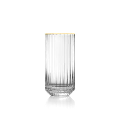 Copo Highball Golden Sip com Aro Dourado em Vidro Reciclado