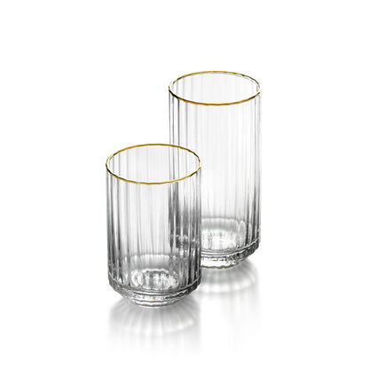 Pack de 6 Copos Golden Sip com Aro Dourado — 10,8 cm