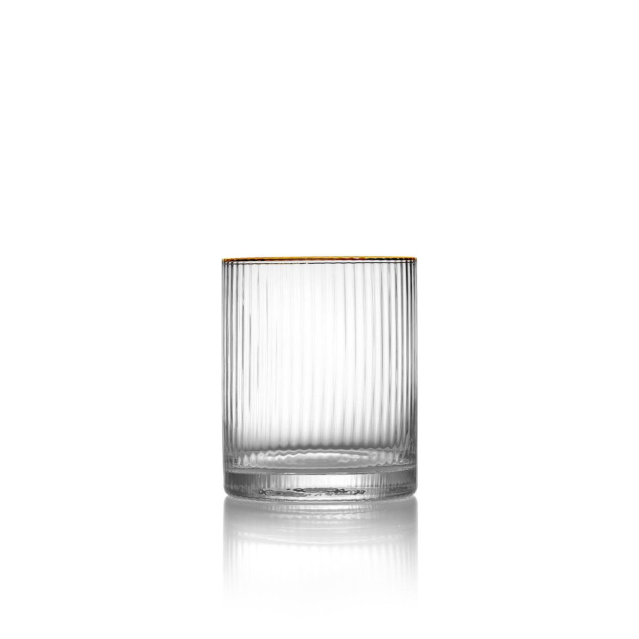 Pack de 6 Copos Baixos Golden Sip com Aro Dourado — 10 cm